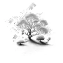 Tree acacia tattoo design idea