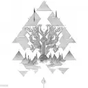 Tree acacia tattoo design idea