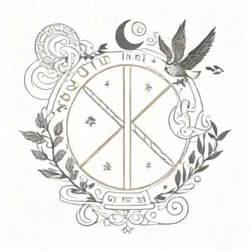 Use the words 'No Matter what' and the symbols of Power, Peace, Knowledge and the World  tattoo design idea