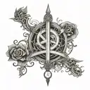 Use the words 'No Matter what' and the symbols of Power, Peace, Knowledge and the World  tattoo design idea