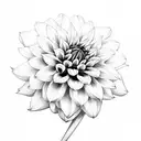 dahlia flower with mean face tattoo design idea