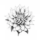 dahlia flower with mean face tattoo design idea