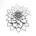 dahlia flower with mean face tattoo design idea