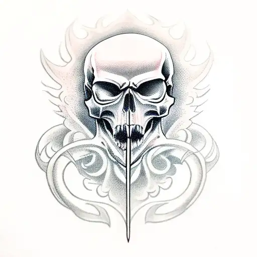 Phoenix,sword,skull tattoo design idea