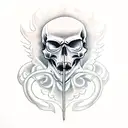 Phoenix,sword,skull tattoo design idea
