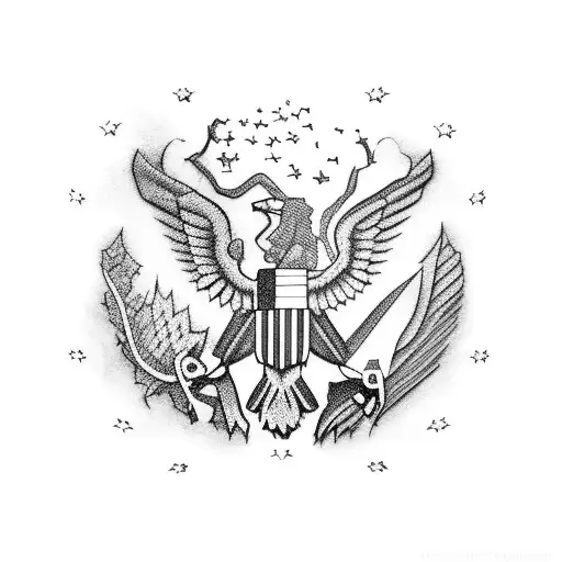 american flag and guatemalan flag tattoo design idea