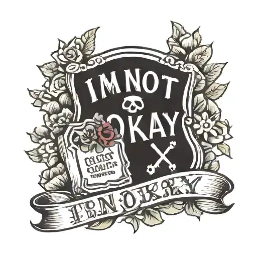 tombstone I'm not okay tattoo design idea