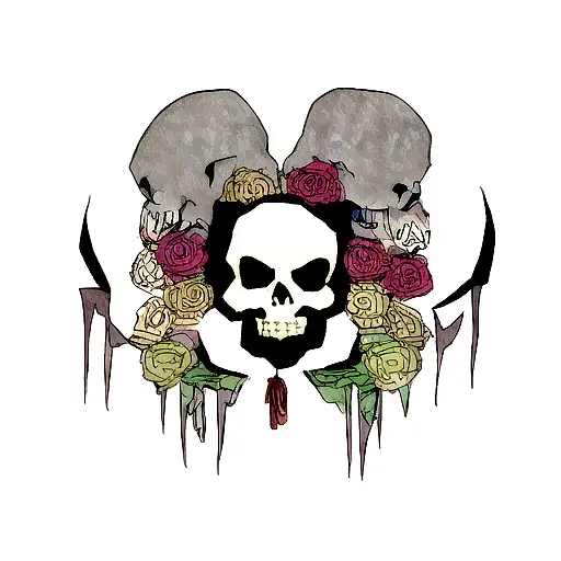 skull, anime, mysterious, spiritual tattoo design idea