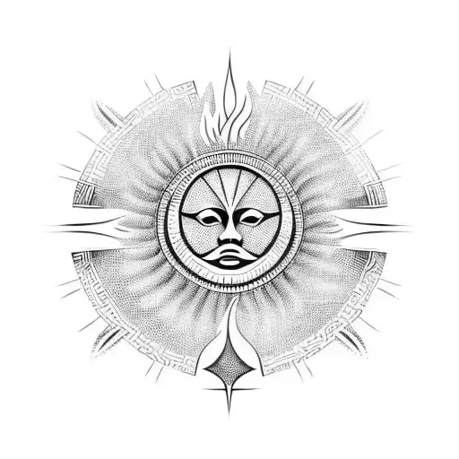 Māori wave sun hai tattoo design idea