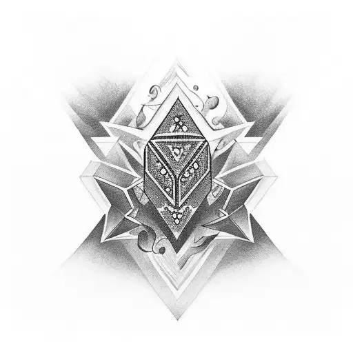 A number 8 with number 3 combined with diamonds and hearts tattoo design idea