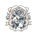 Skull and Roses tattoo design idea