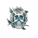 Skull and Roses tattoo design idea