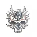 Skull and Roses tattoo design idea