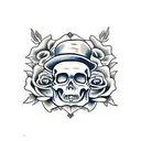 Skull and Roses tattoo design idea