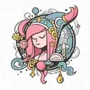 adventure time princess bubblegum tattoo design idea