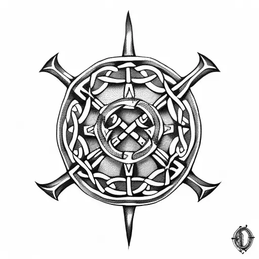 Celtic chain with anchor tattoo design idea