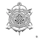 Celtic chain with anchor tattoo design idea
