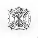 Celtic chain with anchor tattoo design idea