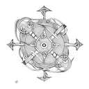 Celtic chain with anchor tattoo design idea