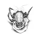 Scorpion with Rose instead of a Stinger tattoo design idea