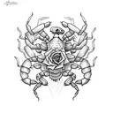 Scorpion with Rose instead of a Stinger tattoo design idea