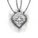 big arrowhead with cross necklace wrapped around  tattoo design idea