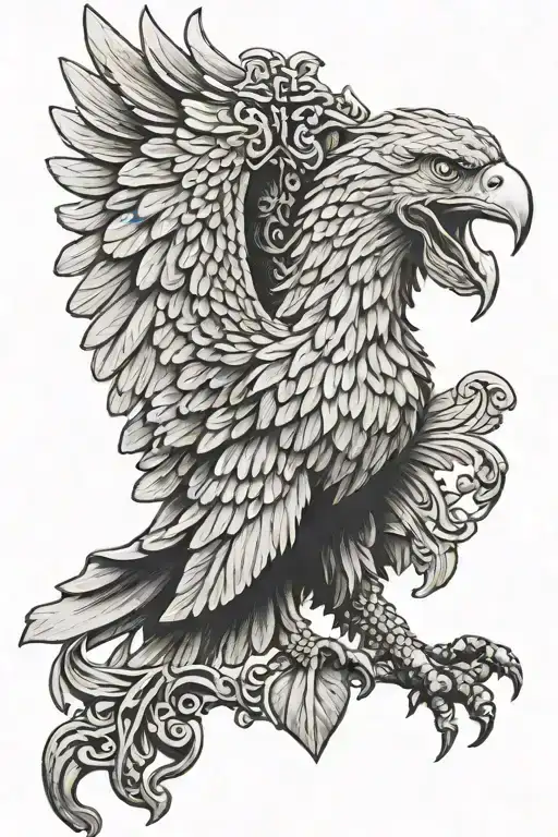 polish eagle Irish Catholic  tattoo design idea