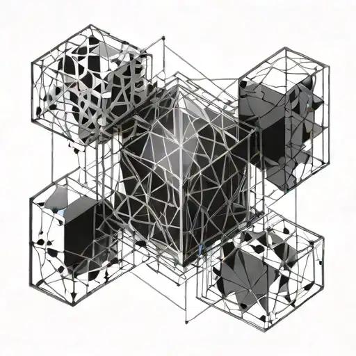 transparent cube tattoo design idea