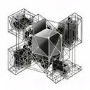 transparent cube tattoo design idea
