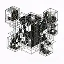 transparent cube tattoo design idea