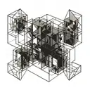 transparent cube tattoo design idea