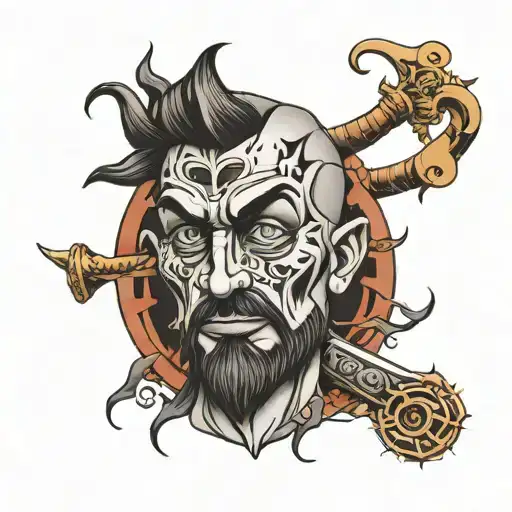 self made man sculpture tattoo design idea
