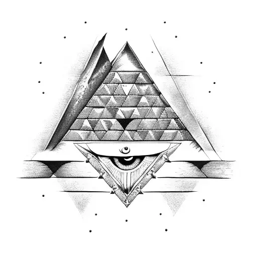 a Masonic lodge pyramid with an eye. tattoo design idea
