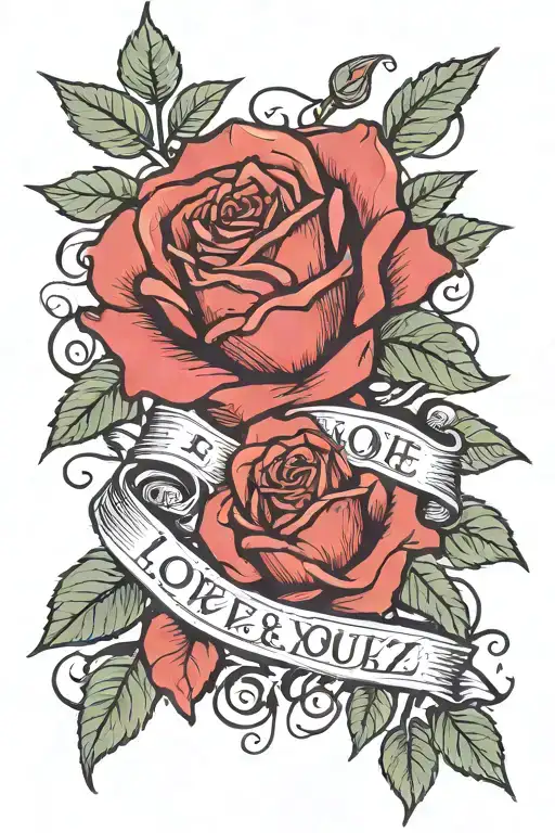 rose with words love yourz j cole phrase tattoo design idea