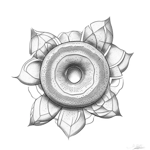 donut flower tattoo design idea