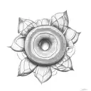 donut flower tattoo design idea
