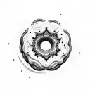 donut flower tattoo design idea