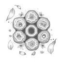 donut flower tattoo design idea