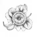 donut flower tattoo design idea