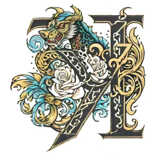 make the Z e n letter small and hard to read tattoo design idea