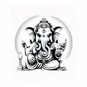 dice with ganesha on the faces. please make the tattoo small and minimalist. micro-realist / micro-surrealist. tattoo design idea