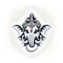 dice with ganesha on the faces. please make the tattoo small and minimalist. micro-realist / micro-surrealist. tattoo design idea