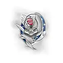 borboleta com cobra tattoo design idea