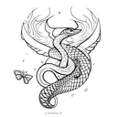 borboleta com cobra tattoo design idea