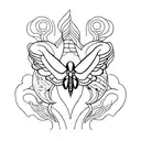 borboleta com cobra tattoo design idea