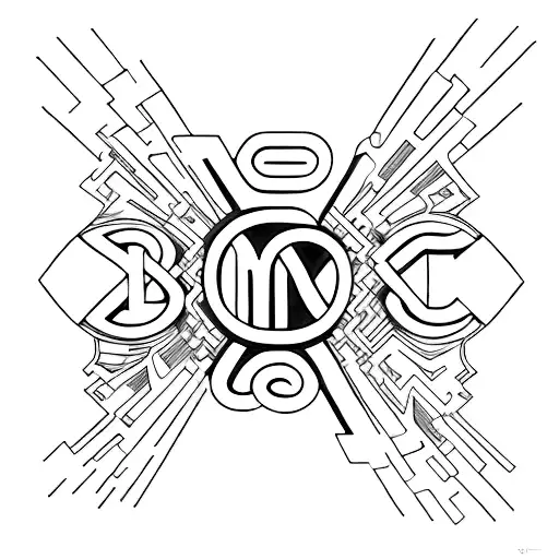 A sleek and modern representation of the letter M formed by multiple marathon medals tattoo design idea