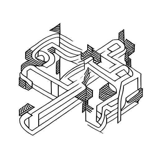 A minimalist tattoo featuring the letter M with subtle elements of a marathon track tattoo design idea
