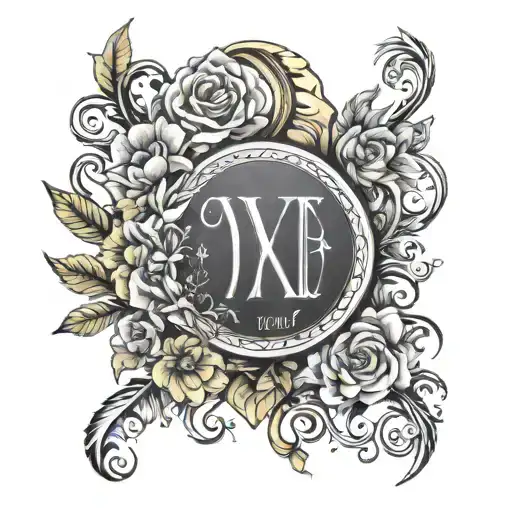 Tatum Jolene and 9-19-2023 in Roman numerals  tattoo design idea