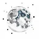 moon with christian sword verically tattoo design idea