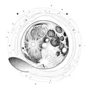 moon with christian sword tattoo design idea